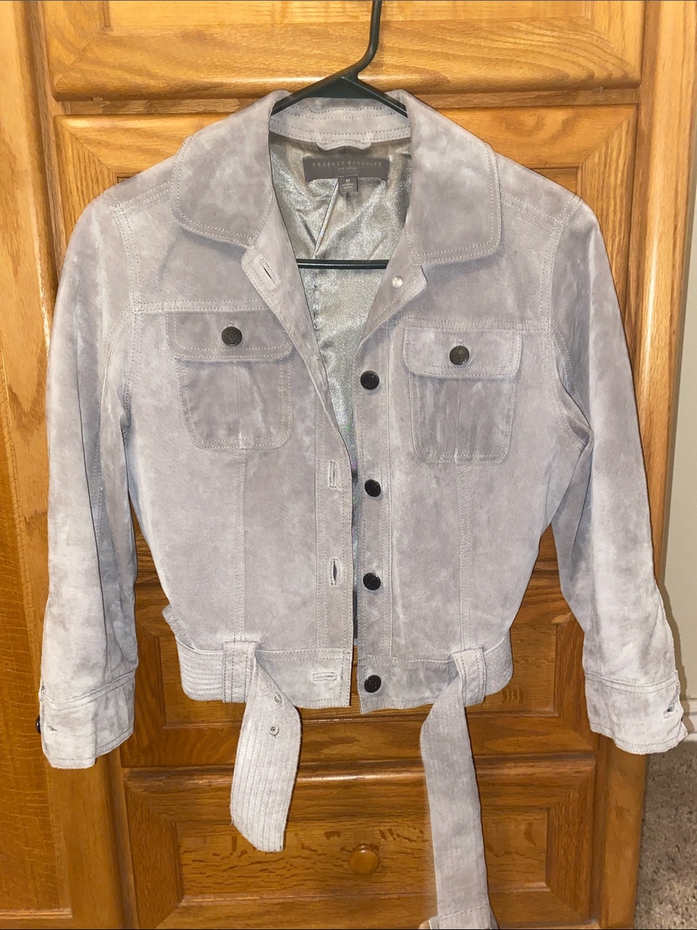 Proenza Schouler for Target Suede Button Belted Jacket - Light Gray